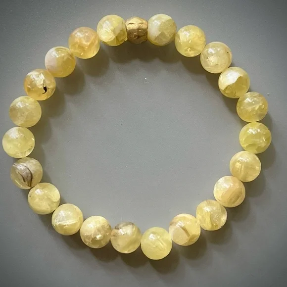 Brazilian Natural Golden Mica Handcrafted Bead Bracelet - Picture 4 of 5